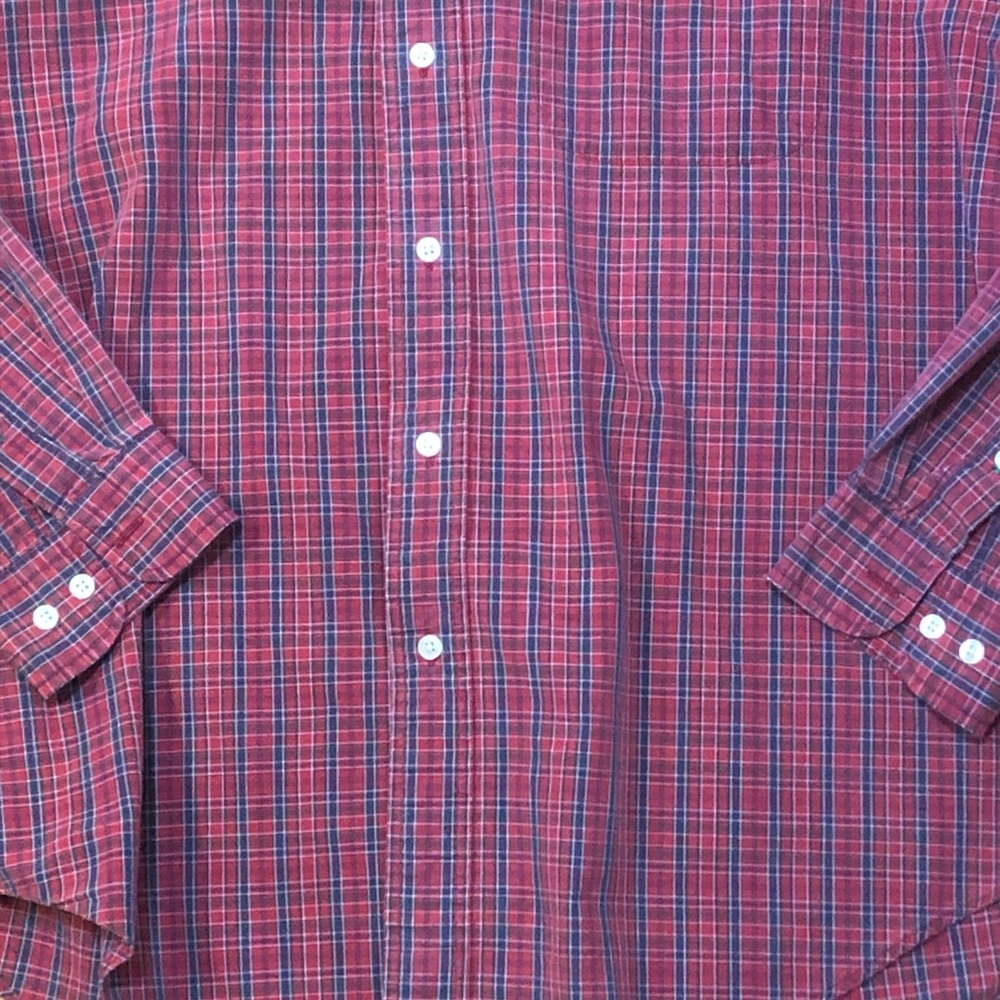 Tommy Hilfiger Button Front Shirt Red Plaid Medium - Picture 4 of 8